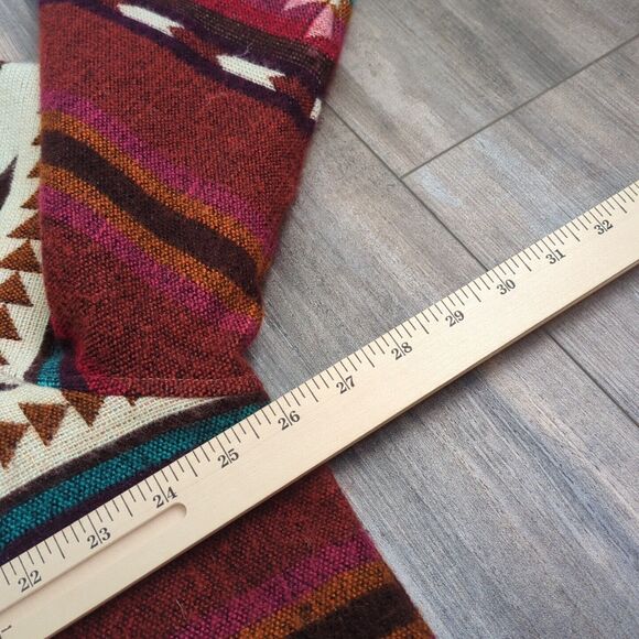 Wool Hooded Jackets for Women and Men - Chocolate Colorful Beige Unisex XL Aztec - Picture 4 of 9